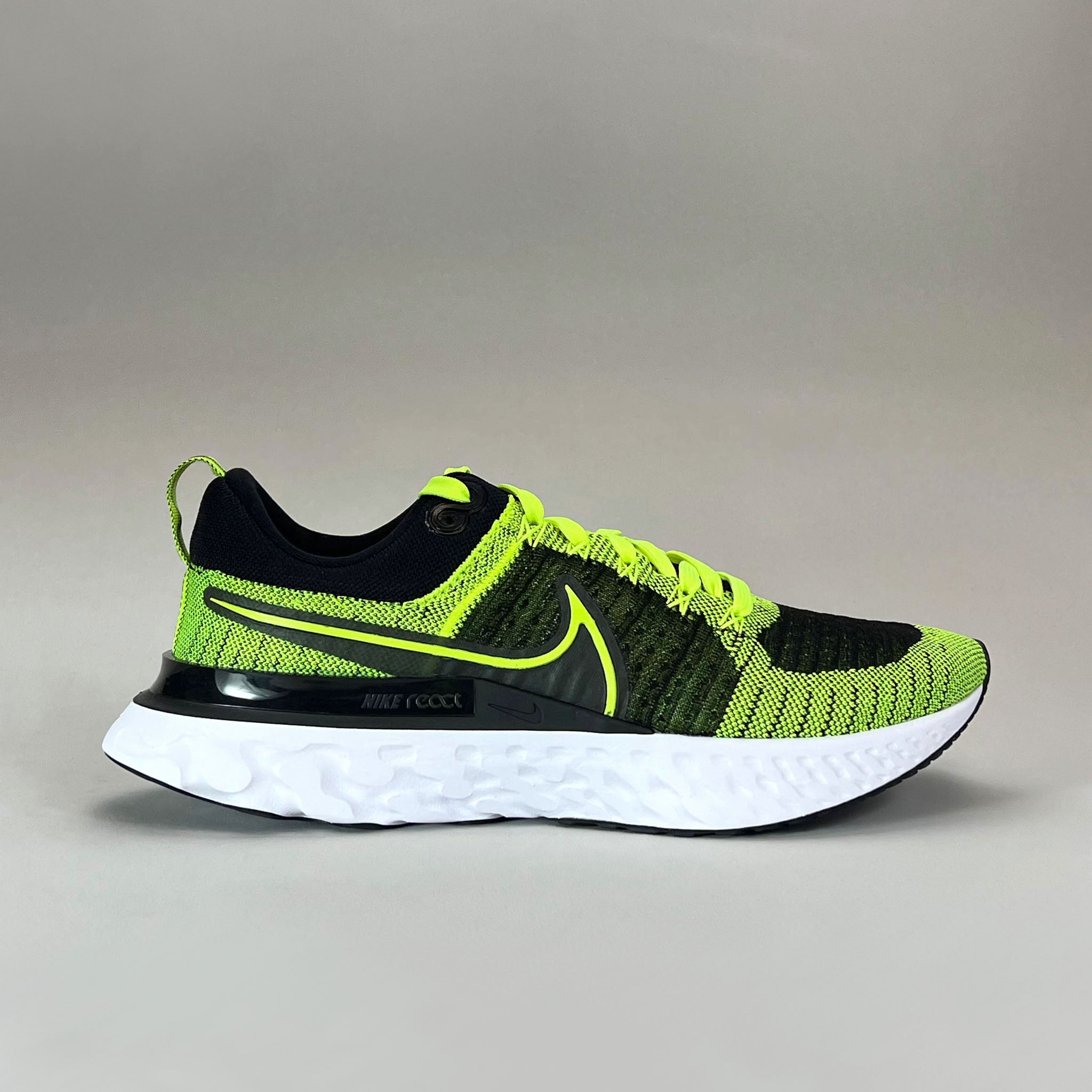 Nike React Infinity Run Flyknit 2 Men Sz 9.5 Running Volt factory Black Green CT2357-700